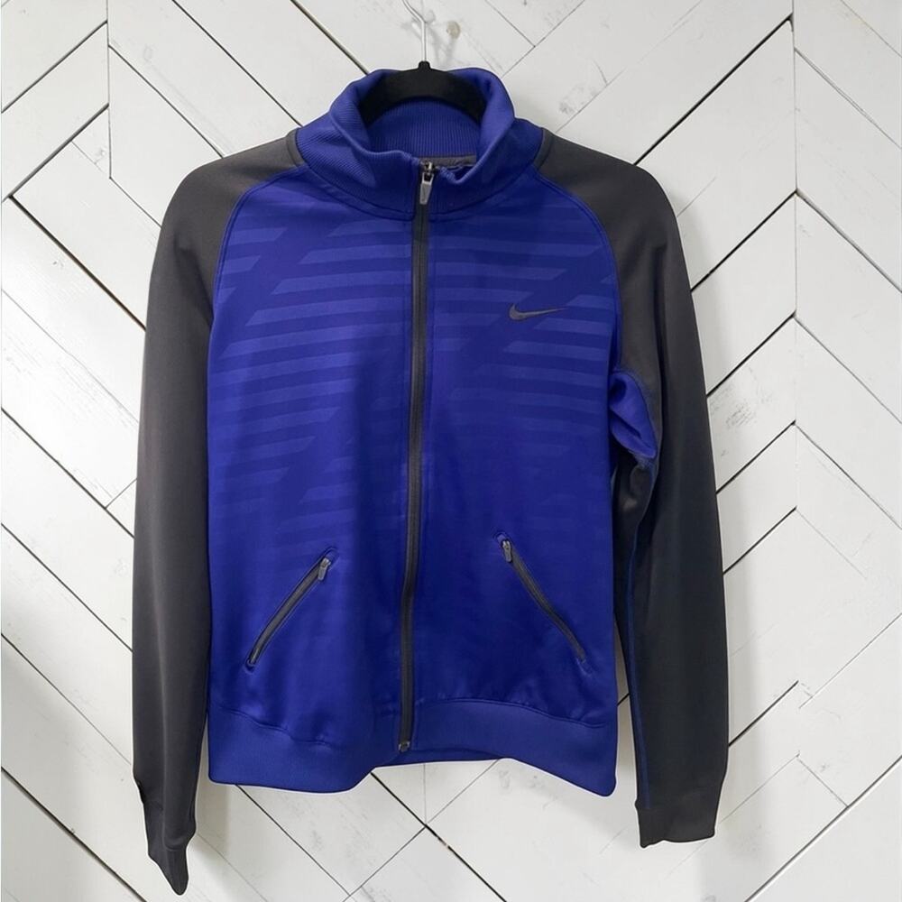 Nike Dri-FIT Full Zip Track Jacket Women's Medium Blue Gray Zip Pockets